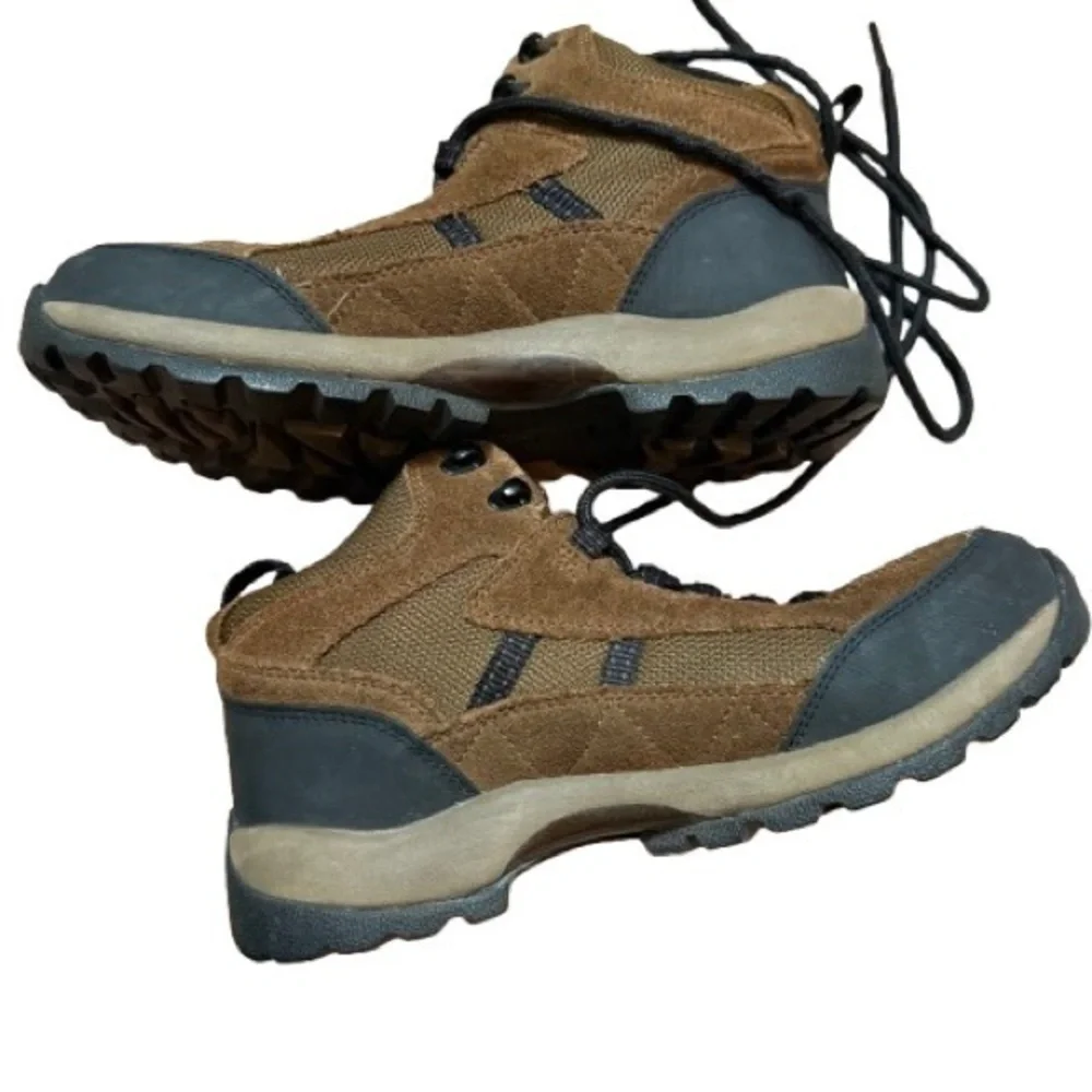 Lands’ End Kids Brown Suede Hiking Boots Size 7HB Trail Outdoor